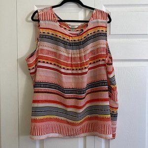 CJ Banks Women's Tunic Top Pattern Print Plus Size 3XL Lightweight Comfy